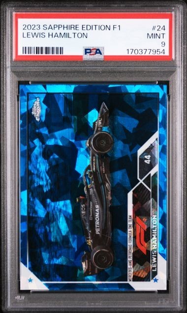 Lewis Hamilton 2023 TOPPS CHROME SAPPHIRE EDITION F1 #24 PSA 9 MINT view 1