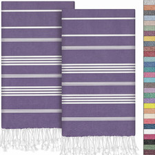 Turkish Hand Towels - Set of 2 18" x 30" Decorative Boho Guest Bath Towel for
