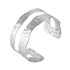 Silver Cuff Bracelets for Women Wide Bangle Bracelet Adjustable Open Wrist Cuff
