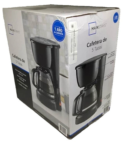 Mainstays 5 Cup Drip Coffee Maker Black Carafe Easy Fill Pause Filter Basket NEW - Picture 3 of 4