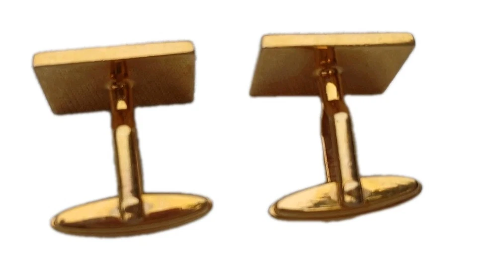 Vintage Dunhill Men’s Cufflinks Green Malachite Gold-Tone Classic 1980s Lux Gift - Image 4 of 4