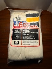 VINTAGE Tube Socks 10-13 Striped 6 Pack NOS Athletic Sports USA