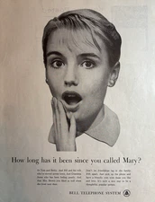 1959 Bell Telephone System Called Mary Friendships Phone Vintage Print Ad