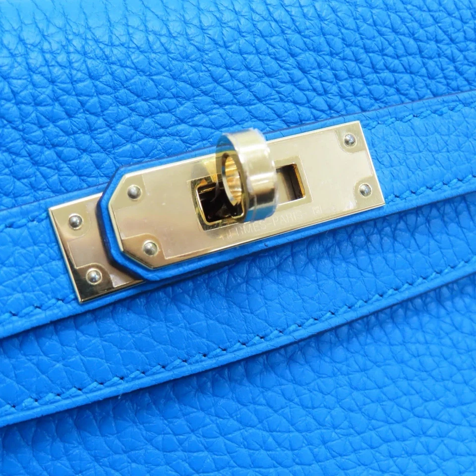 Mochila HERMÈS Kelly Ado de cuero azul Foto 2 de 4