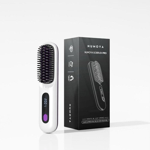 Numoya Portable Straightener Brush GoBrush PRO Rechargeable Mini Straightener - Picture 2 of 11