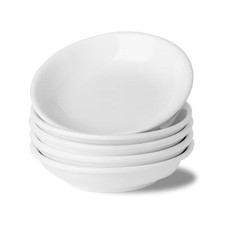 UIBFCWN 5 Pack Soy Sauce Dishes, 3 oz Ceramic Dipping Bowls, 4 5 Pack, White
