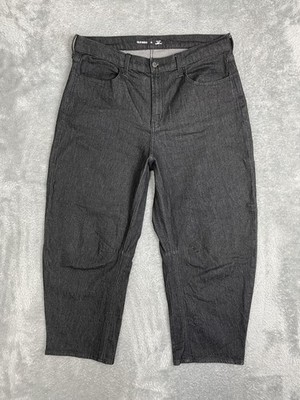 Old Navy Wow High Rise Barrel Leg Jeans Womens 16 Black Charcoal Cropped Denim