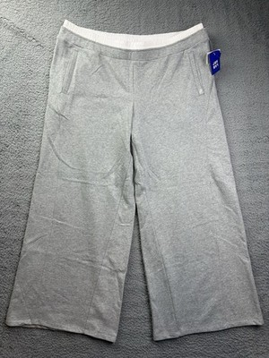 JoyLab Womens XXL Gray Mid Rise French Terry Wide Leg Sweatpants