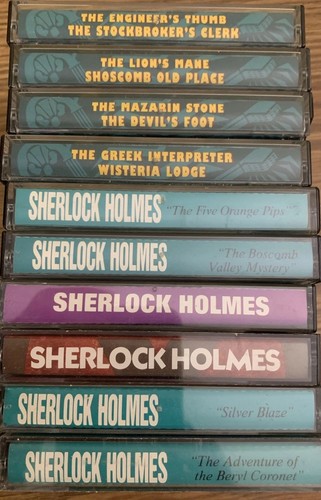 10 Sherlock Holmes Audio Cassette Bundle Arthur Conan Doyle Adventures - Picture 3 of 3