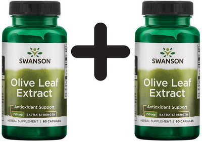 2 x Swanson Olive Leaf Extract, 750mg Super Strength - 60 caps (342,71 EUR/kg)