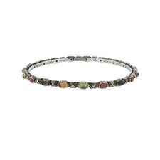 Konstantino Women's Sterling & 18K Gold Multicolor gemstones Bangle Size 7.5"