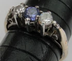 Vintage English Hallmarked Gold On Sterling 925 Silver Stone Ring UK Size M