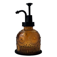 Birugen Vintage Soap Dispenser for Bathroom,Glass Kitchen Brown