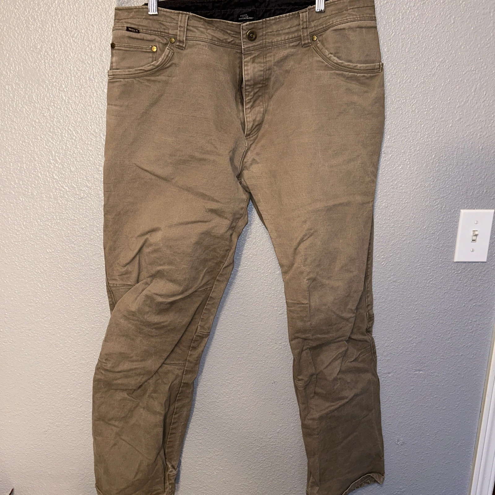 Kuhl Rydr Pants Men 38x34 Brown Vtg Patina Hiking Camping Trail Guide Outdoor