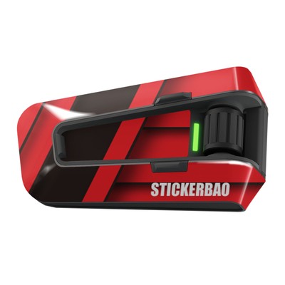 Glossy Protective Vinyl Stickers 2 pcs Red Tape For Cardo Packtalk Edge