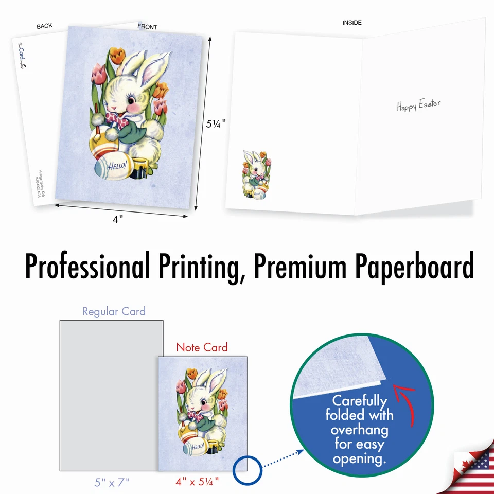 20 Assorted Easter Notes w/ Envelopes (10 Designs, 2 Each) Vintage Spring Kids - Image 2 of 4