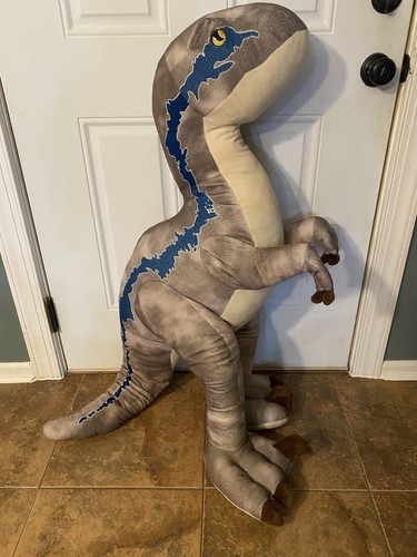 2018 Jurassic World Movie 53” Raptor Velociraptor X Large Blue Plush Mattel Beta - Picture 1 of 9