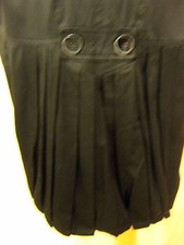 Rrp £50 Kangol Black Pleat Back Detail Swing Jacket Trench Frock Coat 12