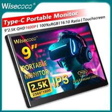 9" Portable Monitor 2560x1600 IPS Touch Laptop Monitor USB C HDMI Second Screen