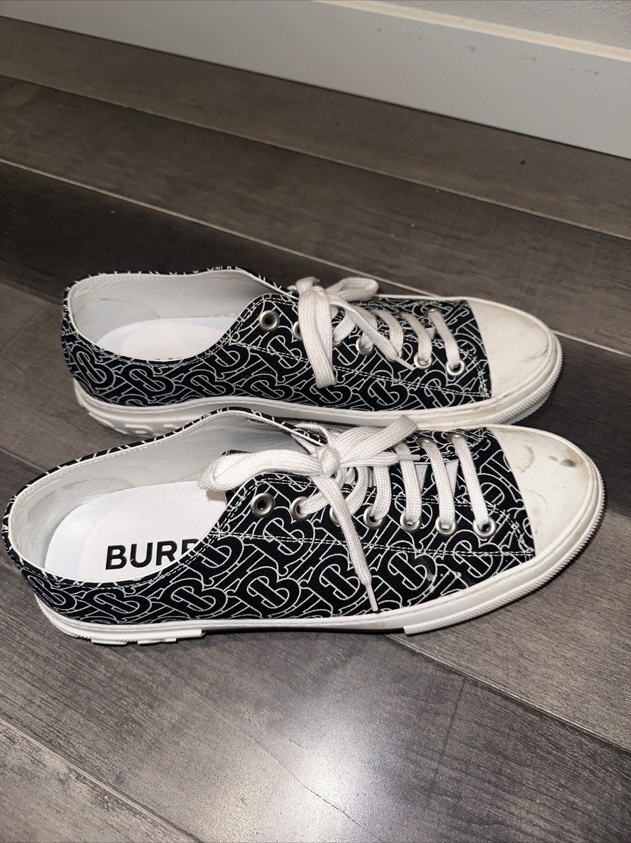 New Burberry Men's Monogram Print Sneakers Size 13 US Men's Black