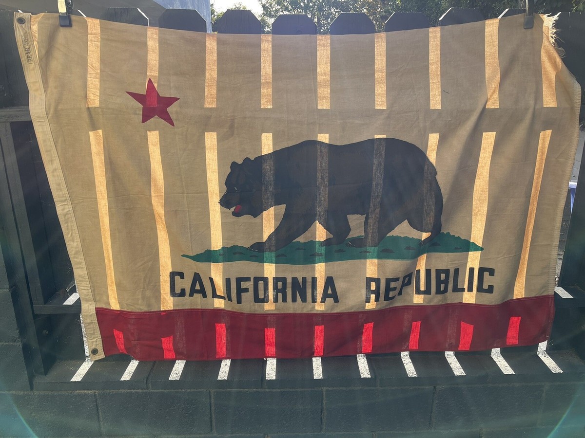 VTG Bunting Cotton California Republic State Bear Flag Cloth