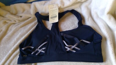Fabletics Kessler med impact Navy Blue color sports bra L/10 NWT
