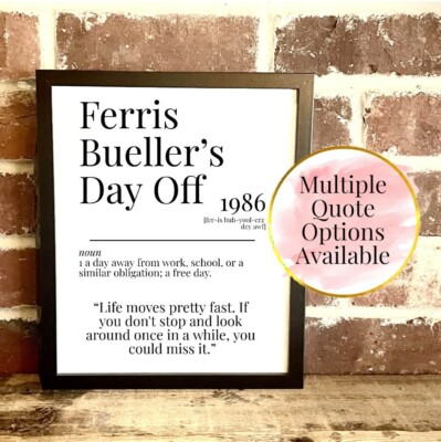 FERRIS BUELLER'S DAY OFF 1986 WÖRTERBUCH FILM FILM ZITAT VINTAGE DRUCKE