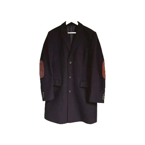 Hugo Boss Stint2 Mens Black Single Breasted Overcoat Size Large 52R Cashmere  - Image 2 of 4