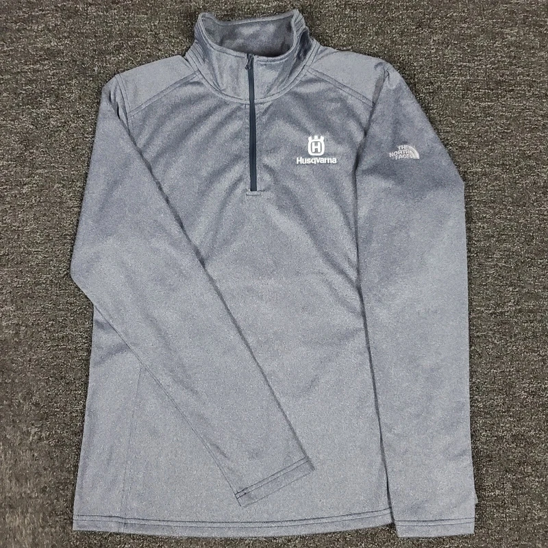 north-face 1/4 zip mock running husqvarna embroidered jacket