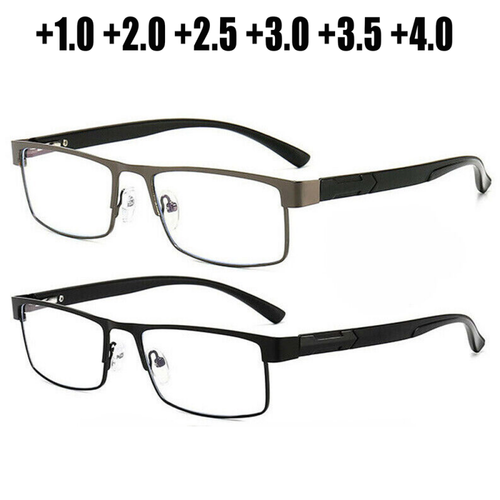 Mens Reading Glasses Designer Business Metal Readers +1.0 1.5 2.0 2.5 3
