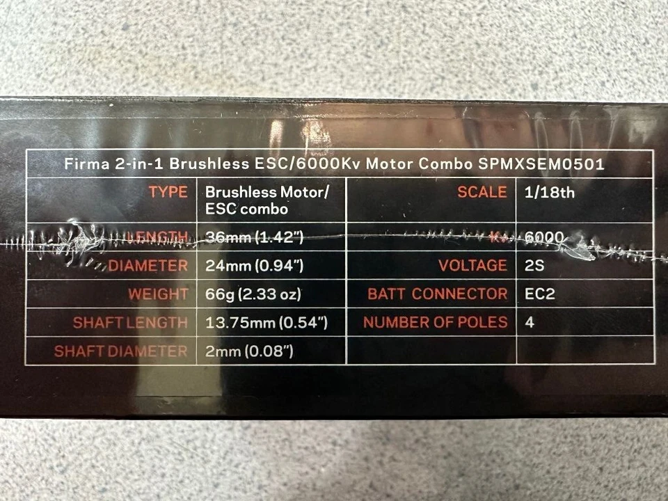 Spektrum RC Firma Brushless Motor/ESC 2-in-1 Combo (6000Kv) SPMXSEM0501 - Image 3 of 4