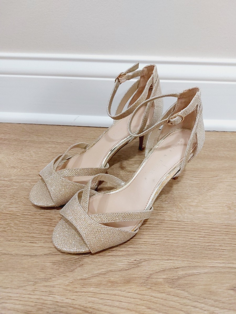 Kelly & Katie "Valdena"/Gold Sparkle/ Dress/Heels Sandal/Shoes/Sz.9/ | eBay