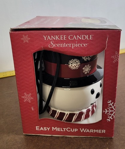 Yankee Vela Snowman Cera Eléctrica Derretimiento Calentador Taza Fácil Pieza central Vacaciones - Imagen 17 de 17