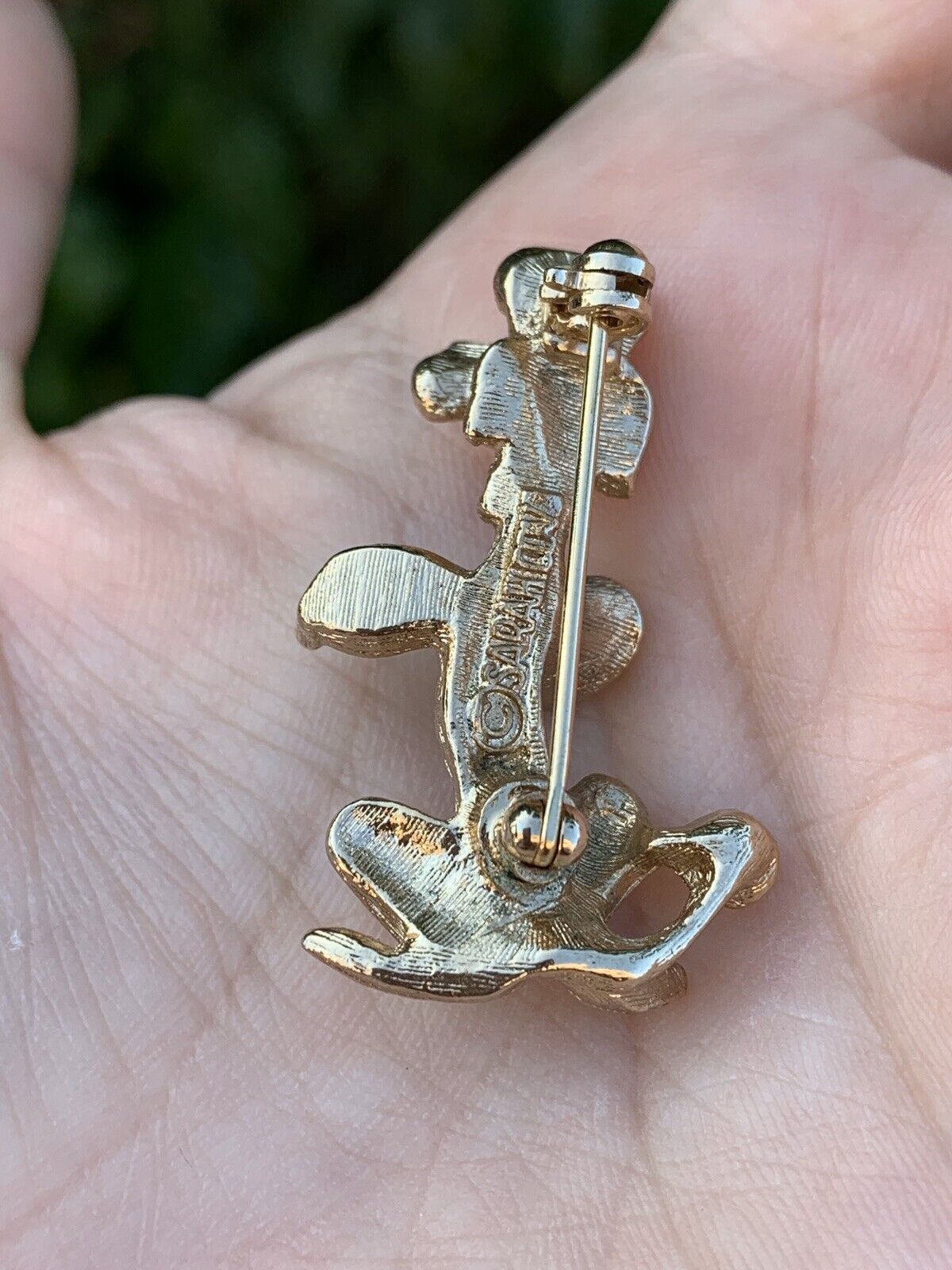 Sarah brooch Dog Poodle Figural Pin Gold Metal Vi… - image 4