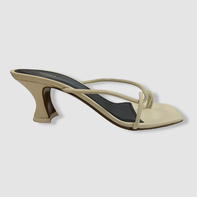 $580 Neous Women's Ivory Strappy Leather Kitten-Heel Sandal Shoes 39.5 EU/9.5 US
