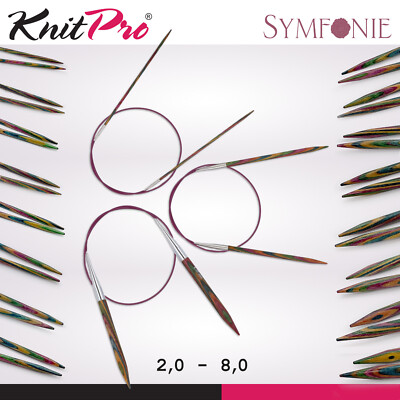 KnitPro Symfonie Rundstricknadeln 40cm nachhaltiges Birkenholz 16 Größen