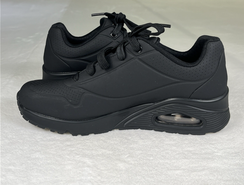 SKECHERS Uno Wedge Sneaker Sportive Black Memory Foam 73690 Benefits Charity - Picture 7 of 13
