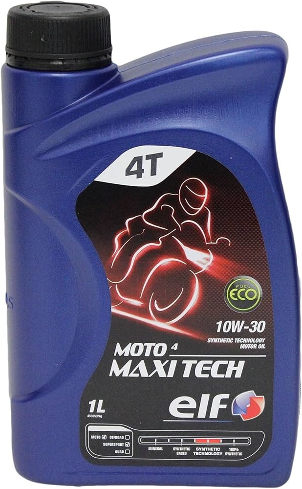 OLIO ELF MAXI TECH 10w30 LUBRIFICANTE MOTO 4TEMPI SUPERSPORT SYNTHETIC TECNOLOGY
