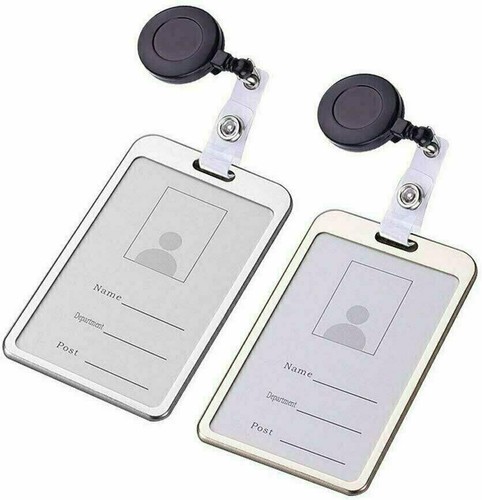 Heavy Duty Metal Retractable Badge Holder Reel Clip On ID Card Holders Pack of 5 - Picture 3 of 7