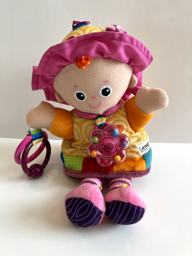 Lamaze Clip & Go Emily Crinkle Rattle Sensory Activity Baby Girl Doll ...