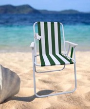 Sedia Pieghevole Leggera Da Campeggio E Spiaggia – Poltroncina Portatile Con Imbottitura – Marrone, Verde Militare, Nero O Bianco – Per Picnic E Giardino - 2