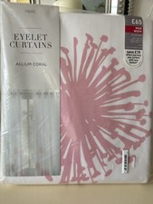 Eyelet Curtains~ Allium Coral (168x183cm 66”x72”)