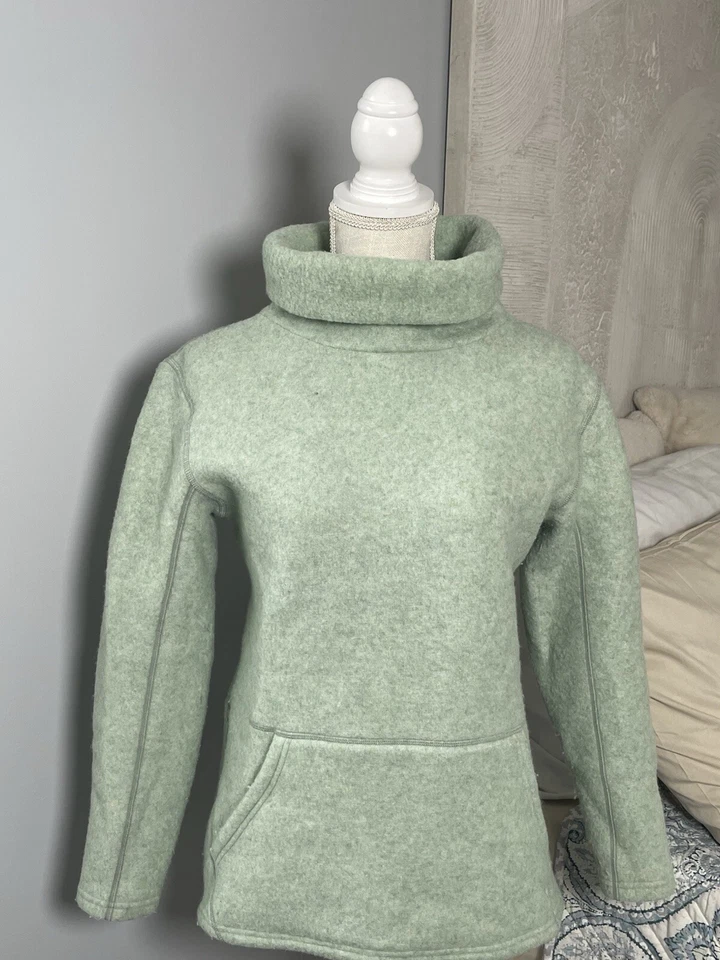 Smartwool Women Hudson Trail Pullover Sweater Wool Fleece Light Jade Small - Image 2 of 4