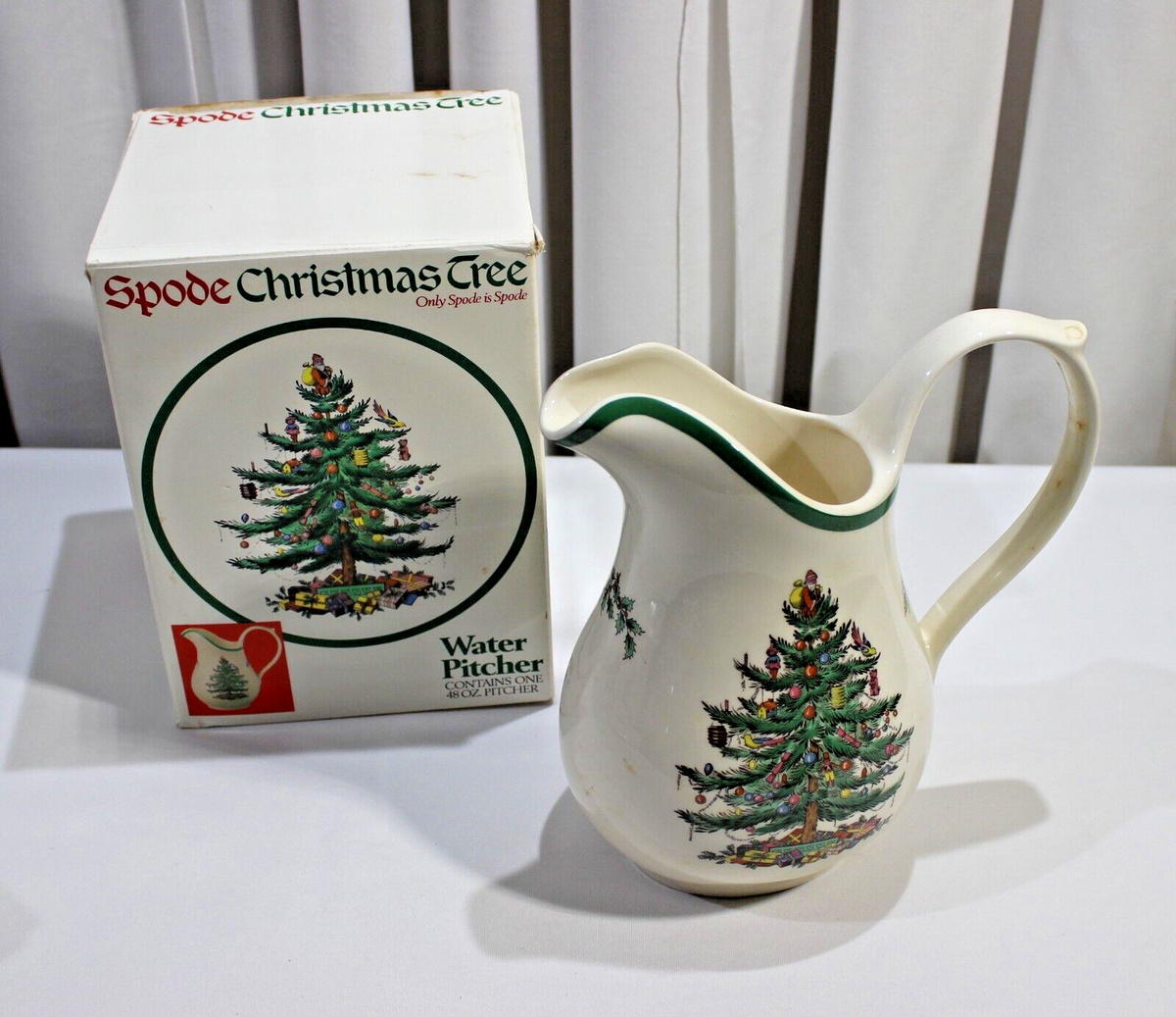 Spode Christmas Tree Spode Water Pitcher Spode Holiday Spode 24 Oz