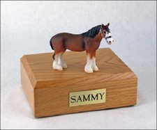 Horse Clydesdale Figurine Funeral Cremation Urn Avail 3 Diff. Colors 4 Sizes