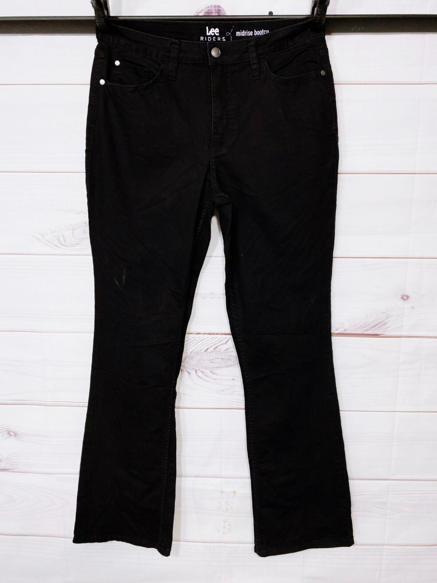 Lee Riders Womens Mid-Rise Bootcut Jeans Size 12M Black Pockets