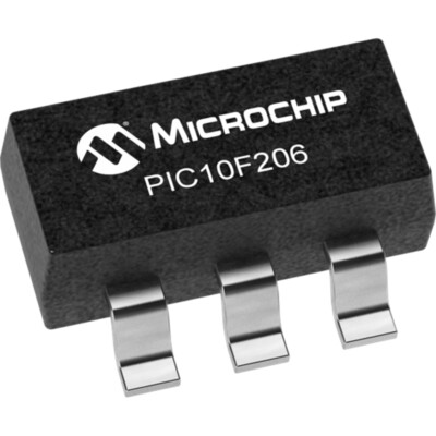PIC10F206T-I/OT 8-Bit-µC 4MHz 512x12 Bit FLASH 4 I/O SOT23-6 Microchip