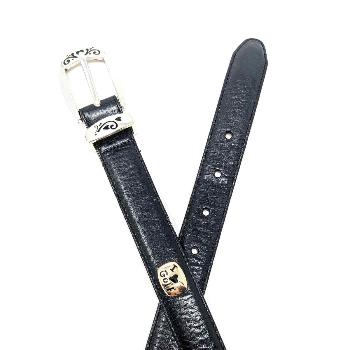 Brighton Black and Silver Women\'s Belt size small 32” Vintage 90 main image 2