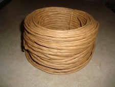 Vintage Twisted Wicker Large 1lb Coil Basket Weaving Repair Natural Brown