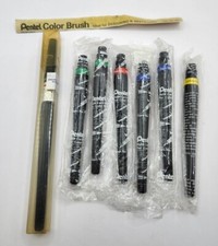 Vintage Pentel Color Brush with 6 Refills--Untested